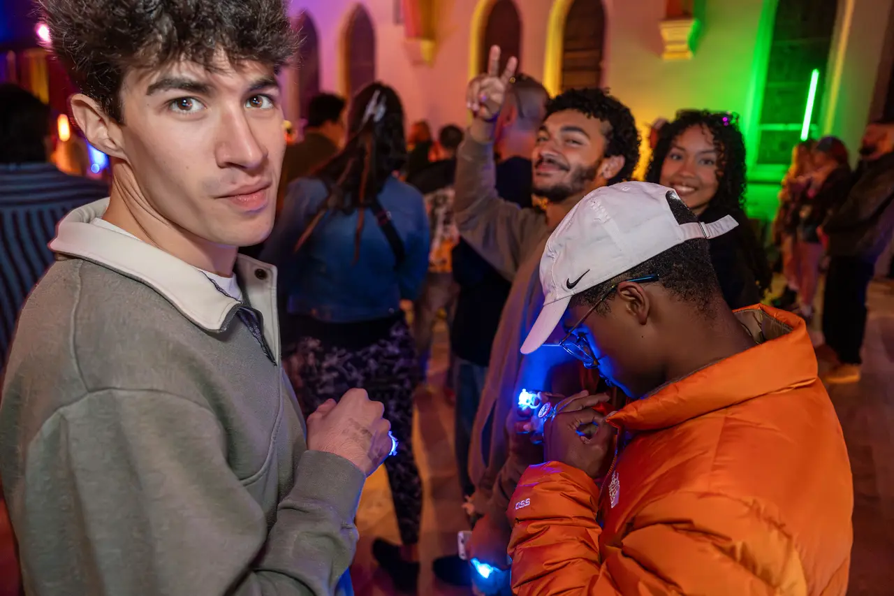 Friends enjoying an EDM LANC event